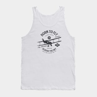 Aviator's Dream - "Born to Fly" Vintage Airplane Tank Top